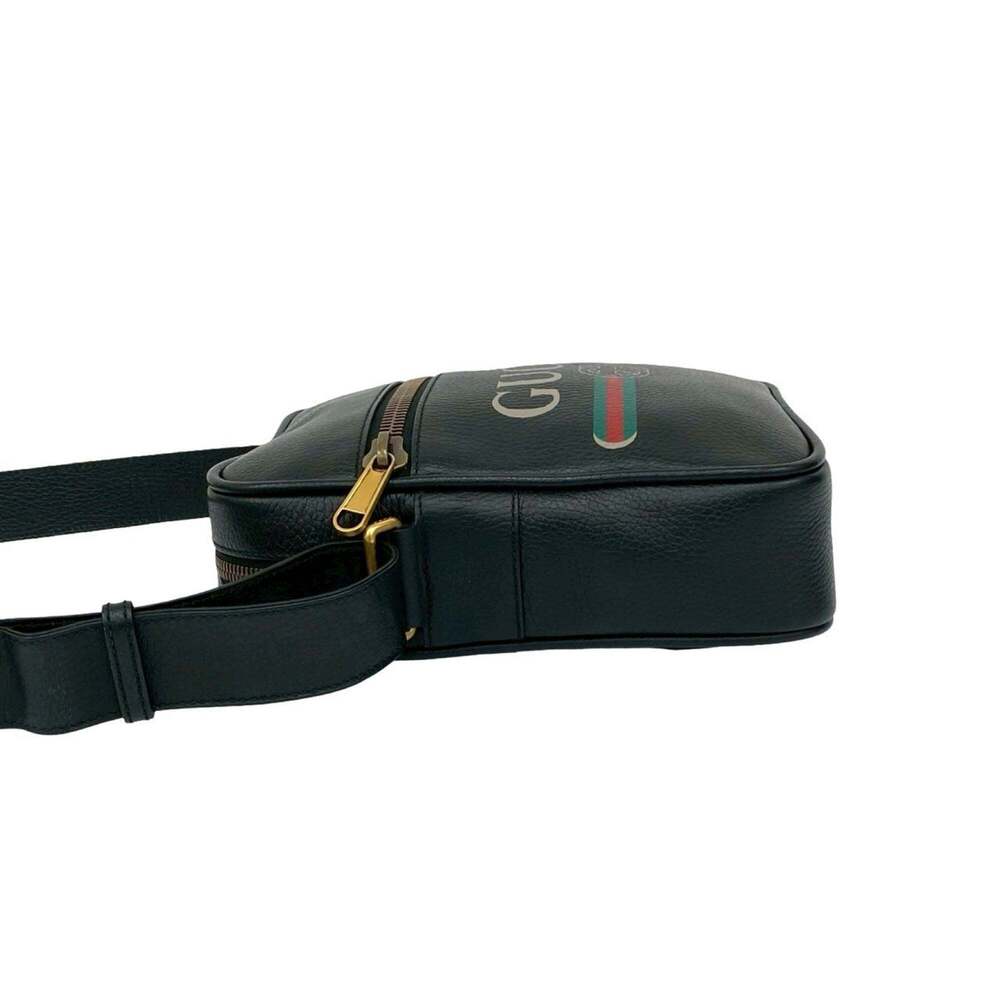 GUCCI Black Leather Pochette Shoulder Bag - Picture 5 of 10